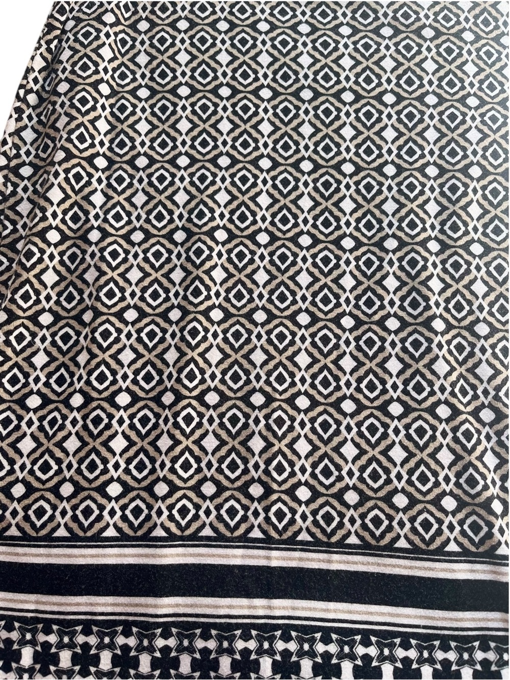 Max Studio Black, White and Brown White Patterned Pencil Skirt - Picture 3 of 7